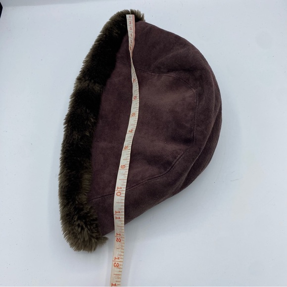 Eric Javits Vail Winter Hat In Brown Suede Water Repellent Adjustable Size - Picture 4 of 9